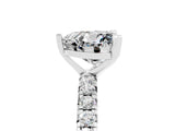 White gold Heart Cut Moissanite Pavé Solitaire Ring with Round Band and Prong Setting_41