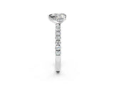 White gold Heart Cut Moissanite Pave Band Solitaire Ring with Four-Prong Setting_26