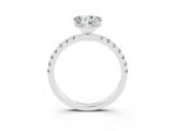 White gold Heart Cut Moissanite Pave Band Solitaire Ring with Four-Prong Setting_27
