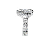 White gold Heart Cut Moissanite Pave Band Solitaire Ring with Four-Prong Setting_29