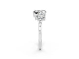 White gold Heart Cut Moissanite Ring with Side Stones and Four-Prong Setting_38