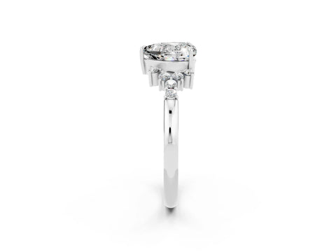 White gold Heart Cut Moissanite Ring with Side Stones and Four-Prong Setting_38