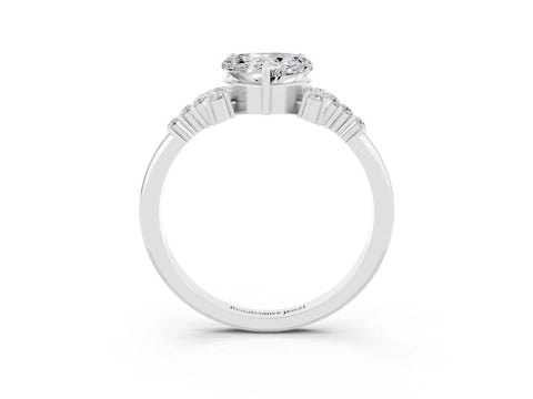 White gold Heart Cut Moissanite Ring with Side Stones and Four-Prong Setting_39