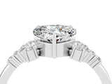 White gold Heart Cut Moissanite Ring with Side Stones and Four-Prong Setting_40
