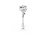 White gold Heart Cut Moissanite Scattered Round Accent Ring with Prong Setting_26