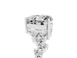 White gold Heart Cut Moissanite Scattered Round Accent Ring with Prong Setting_29