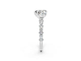 White gold Heart Cut Moissanite Side Stone Solitaire Ring with Round  and Four-Prong Setting_50
