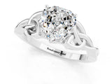 White gold Heart Cut Moissanite Solitaire Celtic Knot Ring with Four-Prong Setting_13
