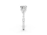 White gold Heart Cut Moissanite Solitaire Celtic Knot Ring with Four-Prong Setting_14