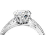 White gold Heart Cut Moissanite   Solitaire Diamond Ring with Milgrain Pavé Band and Four-Prong Setting_21