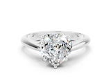 White gold Heart Cut Moissanite Solitaire Engagement Ring with Cathedral Setting and Four-Prong Mount_120