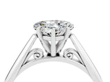 White gold Heart Cut Moissanite Solitaire Engagement Ring with Cathedral Setting and Four-Prong Mount_124