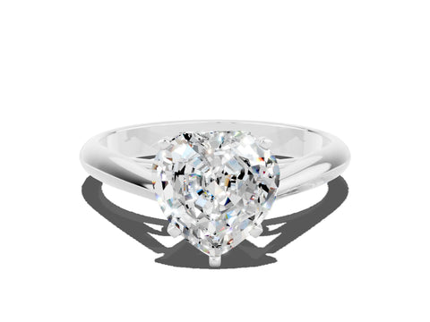 White gold Heart Cut Moissanite Solitaire Engagement Ring with Cathedral Setting and Four-Prong Mount_12