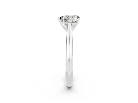 White gold Heart Cut Moissanite Solitaire Engagement Ring with Cathedral Setting and Four-Prong Mount_14