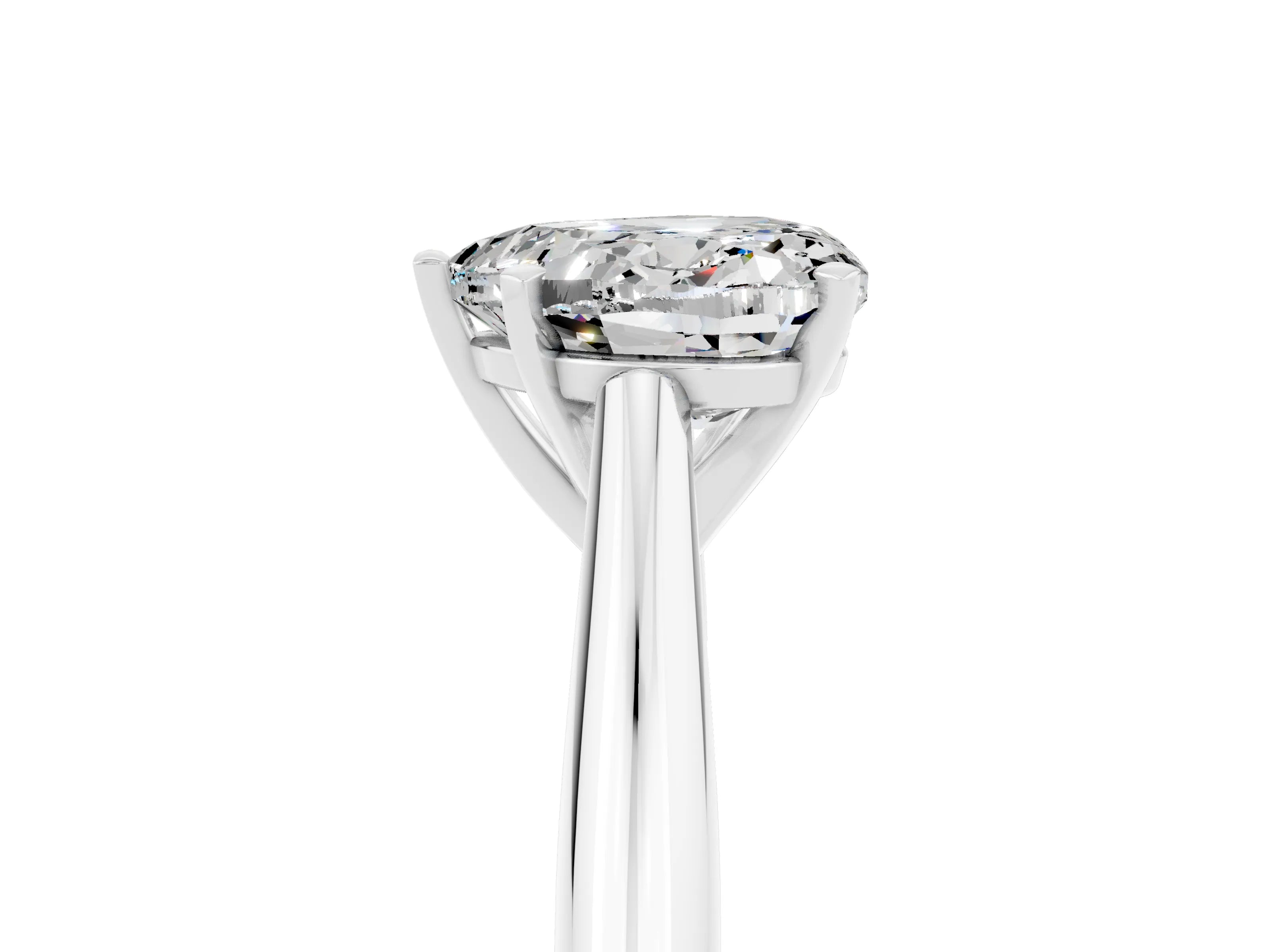 White gold Heart Cut Moissanite Solitaire Engagement Ring with Cathedral Setting and Four-Prong Mount_17
