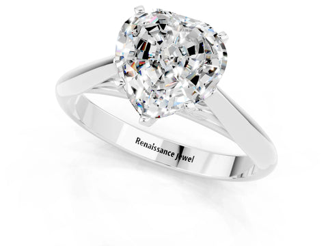 White gold Heart Cut Moissanite Solitaire Engagement Ring with Cathedral Setting and Four-Prong Mount_25