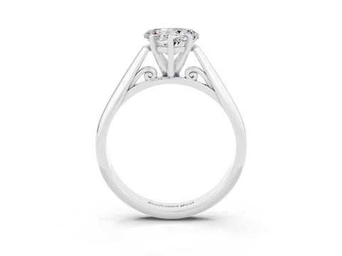 White gold Heart Cut Moissanite Solitaire Engagement Ring with Cathedral Setting and Four-Prong Mount_27