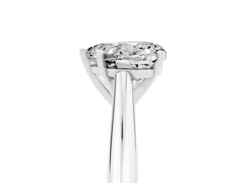 White gold Heart Cut Moissanite Solitaire Engagement Ring with Cathedral Setting and Four-Prong Mount_29