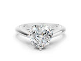 White gold Heart Cut Moissanite Solitaire Engagement Ring with Cathedral Setting and Four-Prong Mount_30