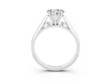 White gold Heart Cut Moissanite Solitaire Engagement Ring with Cathedral Setting and Four-Prong Mount_33