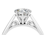 White gold Heart Cut Moissanite Solitaire Engagement Ring with Cathedral Setting and Four-Prong Mount_34