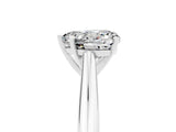 White gold Heart Cut Moissanite Solitaire Engagement Ring with Cathedral Setting and Four-Prong Mount_35