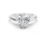 White gold Heart Cut Moissanite Solitaire Engagement Ring with Cathedral Setting and Four-Prong Mount_36