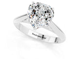 White gold Heart Cut Moissanite Solitaire Engagement Ring with Cathedral Setting and Four-Prong Mount_37
