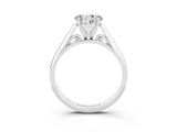 White gold Heart Cut Moissanite Solitaire Engagement Ring with Cathedral Setting and Four-Prong Mount_39
