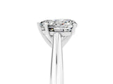 White gold Heart Cut Moissanite Solitaire Engagement Ring with Cathedral Setting and Four-Prong Mount_41
