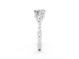 White gold Heart Cut Moissanite Solitaire Engagement Ring with Celtic Knot Band and Four-Prong Setting_2
