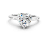 White gold Heart Cut Moissanite Solitaire Engagement Ring with Classic Band and Four-Prong Setting_12