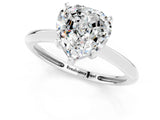 White gold Heart Cut Moissanite Solitaire Engagement Ring with Classic Band and Four-Prong Setting_13