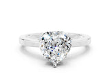 White gold Heart Cut Moissanite Solitaire Engagement Ring with Classic Band and Four-Prong Setting_24