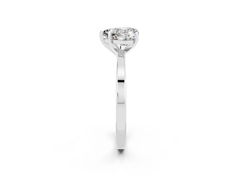 White gold Heart Cut Moissanite Solitaire Engagement Ring with Classic Band and Four-Prong Setting_26