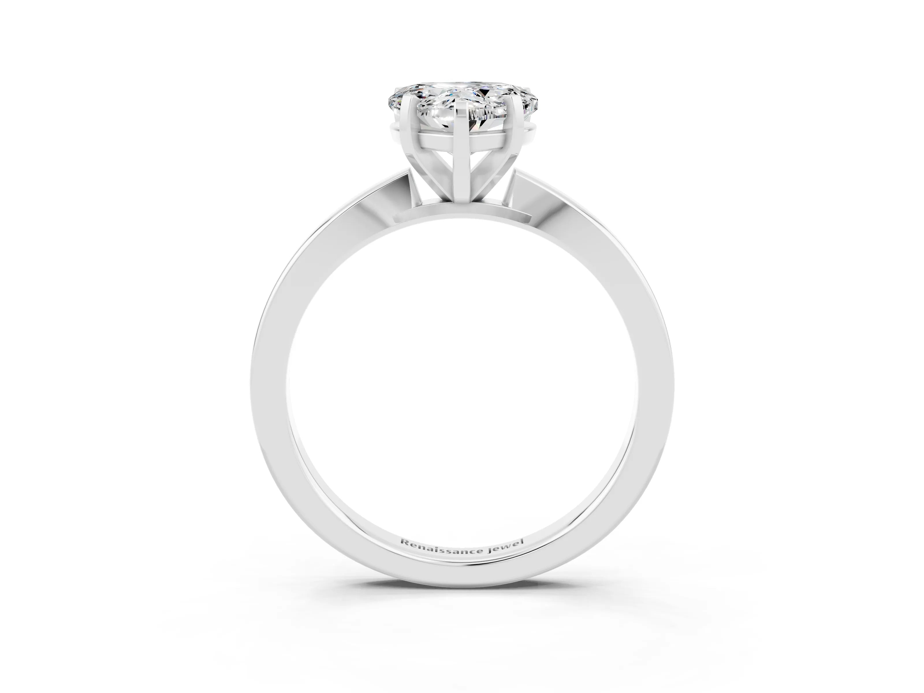 White gold Heart Cut Moissanite Solitaire Engagement Ring with Classic Band and Four-Prong Setting_27