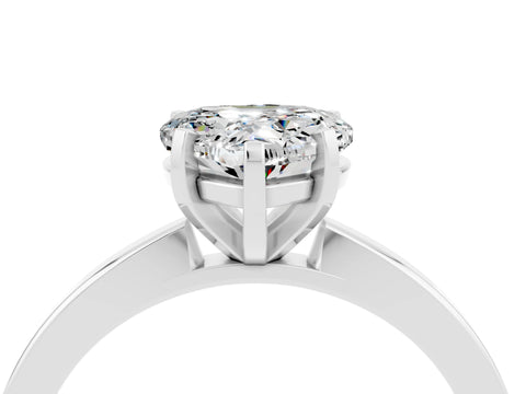 White gold Heart Cut Moissanite Solitaire Engagement Ring with Classic Band and Four-Prong Setting_28