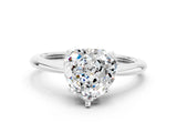 White gold Heart Cut Moissanite Solitaire Engagement Ring with Classic Band and Four-Prong Setting_60