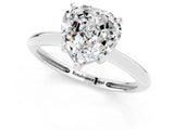 White gold Heart Cut Moissanite Solitaire Engagement Ring with Classic Band and Four-Prong Setting_61