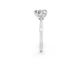 White gold Heart Cut Moissanite Solitaire Engagement Ring with Classic Band and Four-Prong Setting_62