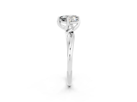 White gold Heart Cut Moissanite Solitaire Engagement Ring with Four-Prong Setting and Classic Band_14
