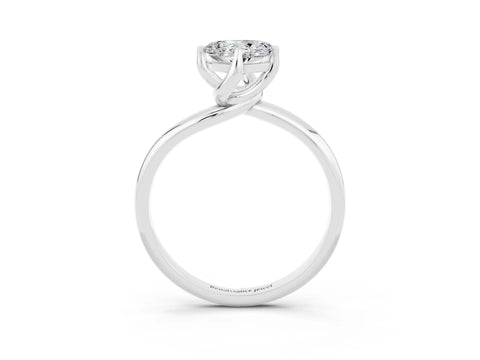 White gold Heart Cut Moissanite Solitaire Engagement Ring with Four-Prong Setting and Classic Band_15