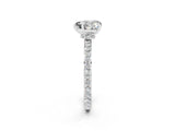 White gold Heart Cut Moissanite Solitaire Engagement Ring with Pavé Band and Four-Prong Setting_2