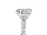 White gold Heart Cut Moissanite Solitaire Engagement Ring with Pavé Band and Four-Prong Setting_5