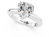 White gold Heart Cut Moissanite Solitaire Engagement Ring with Round Band and Four-Prong Setting_1