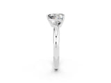 White gold Heart Cut Moissanite Solitaire Engagement Ring with Round Band and Four-Prong Setting_2