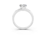 White gold Heart Cut Moissanite Solitaire Engagement Ring with Round Band and Four-Prong Setting_3