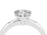 White gold Heart Cut Moissanite Solitaire Engagement Ring with Round Band and Four-Prong Setting_4