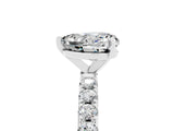 White gold Heart Cut Moissanite Solitaire Pavé Band with Four-Prong Setting_5