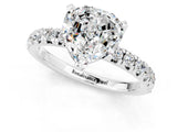 White gold Heart Cut Moissanite Solitaire Pavé Engagement Ring with Four-Prong Setting_13